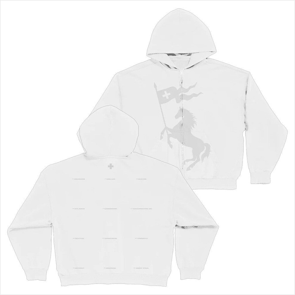 2H White Dateback Zip Hoodie 2Hollis Merch Birthday Gifts For Best Friend Christmas Presents