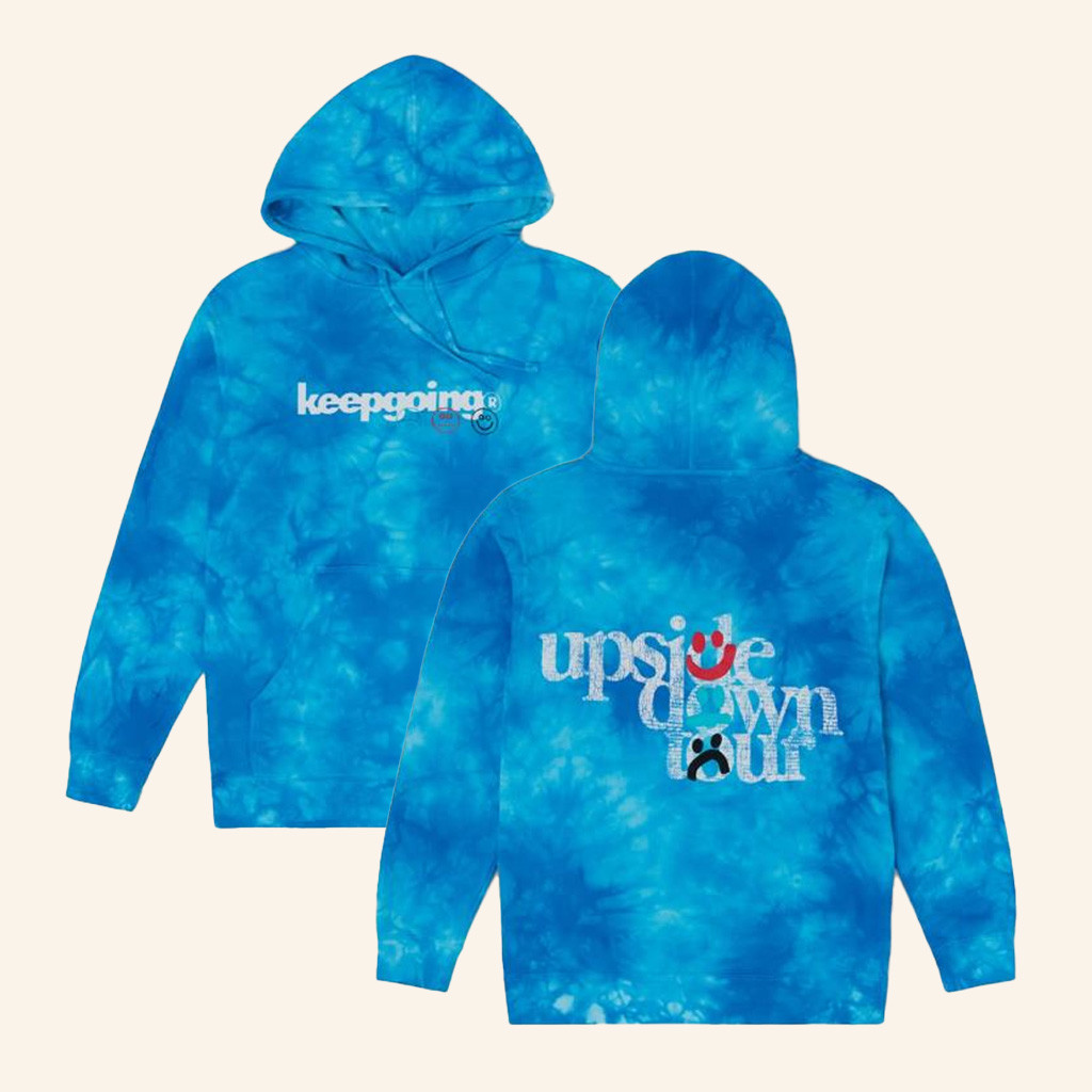 4 The Homies Merch Upside Down Tour Keepgoing Hoodie Blue Tie Dye Birthday Gift For Husband