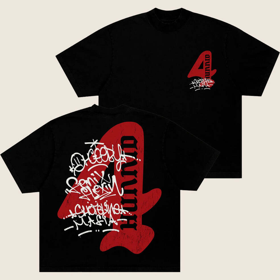 4Hunnid Merch 4Hunnid X Shoreline Mafia T-Shirt Gift Ideas For Husband Birthday Gifts For Fans