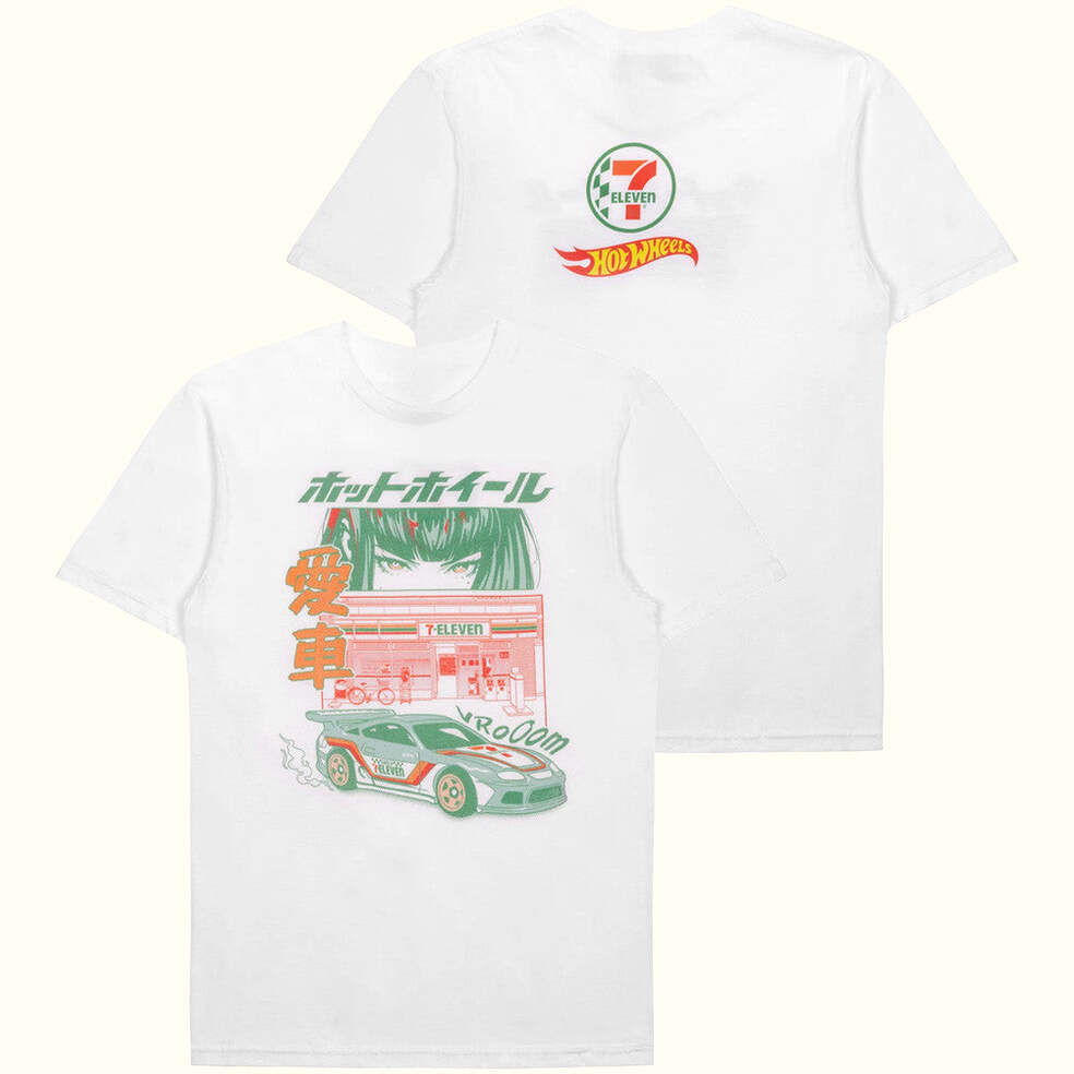 7 Collection Merch 7 Eleven X Hot Wheels Anime T-Shirt Gifts For Friends Birthday Gifts For Her
