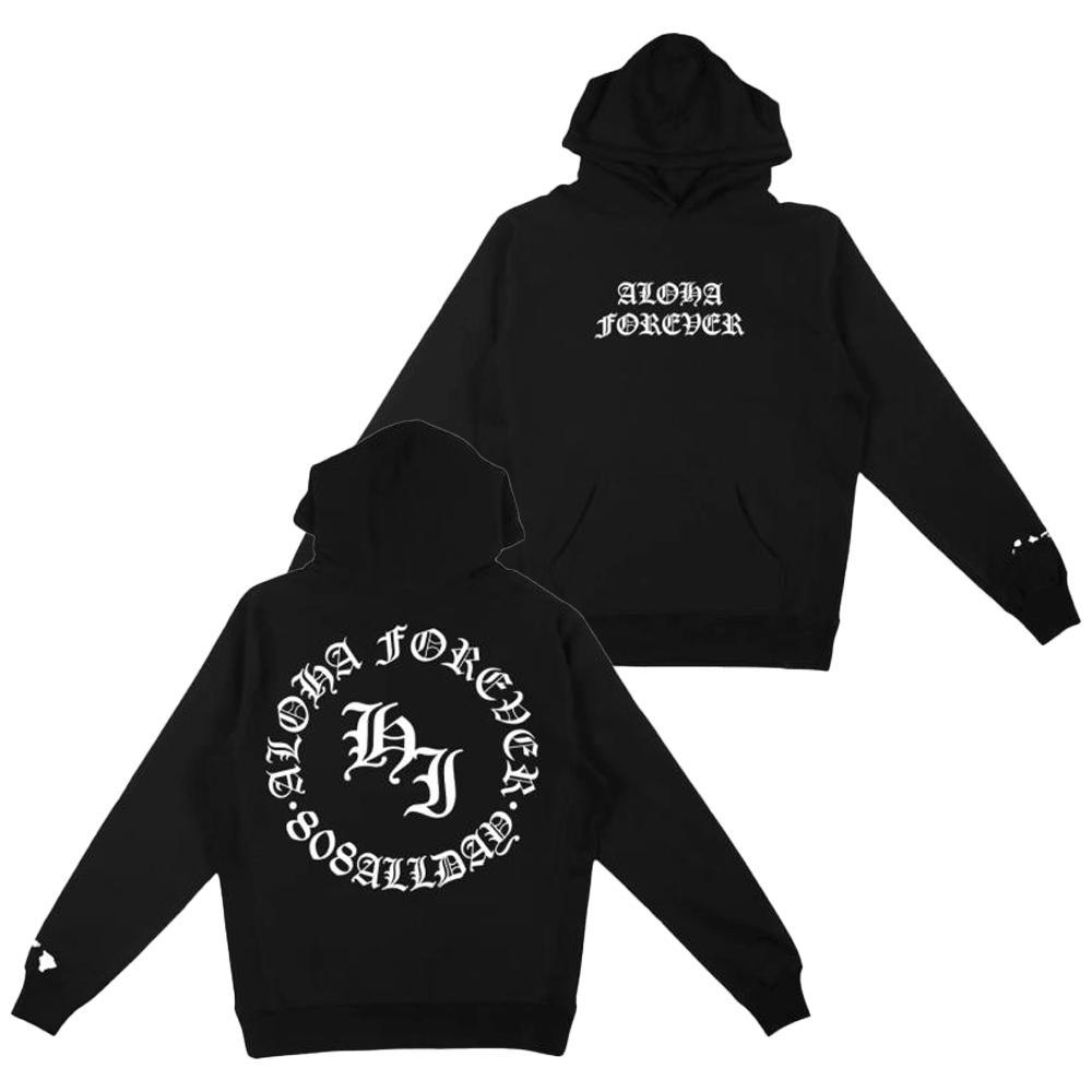 808 All Day Merch 808 All Day New Aloha Forever Black Hoodie Fathers Day Delivery Gifts