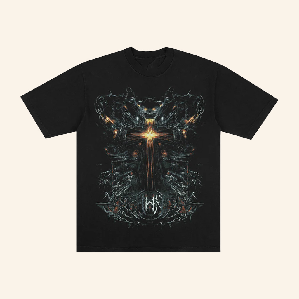 8THWNDR Merch Cyber Cross T-Shirt Black Unique Birthday Gift For Brother
