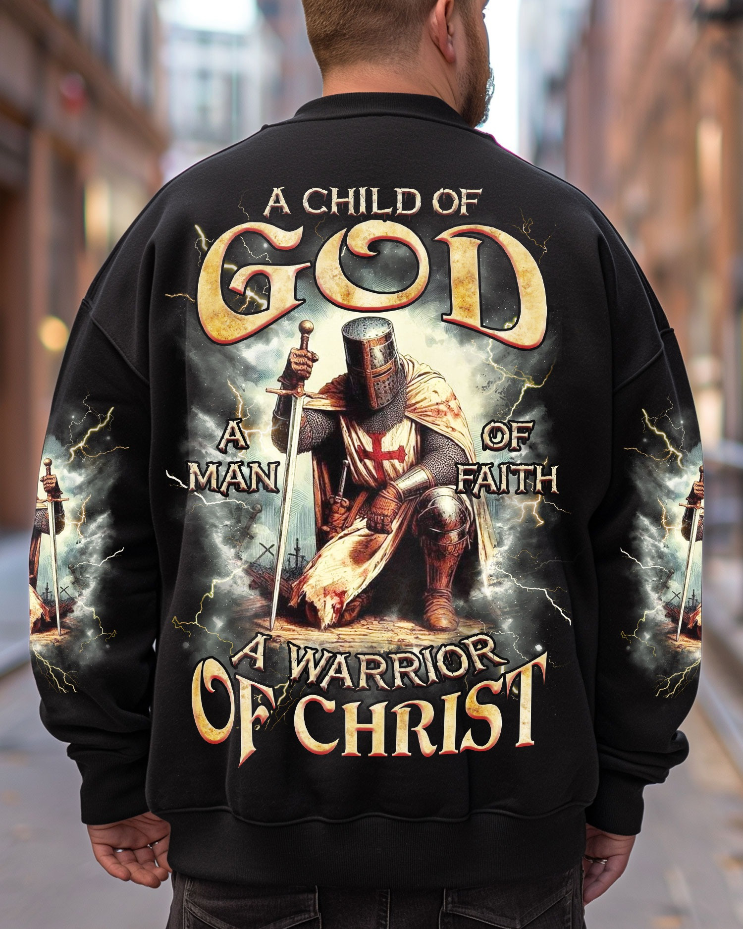 A Child Of God A Man Of Faith Sweatshirt A Warrior Of Christ Christian Gifts For Dudes