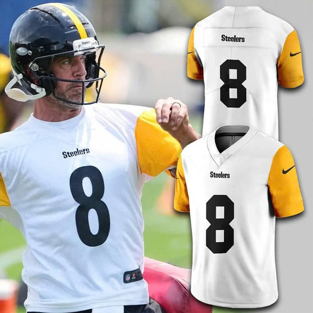 Aaron Rodgers Pittsburgh Steelers Classic White Gold Football Jersey Aaron Rodgers Merch