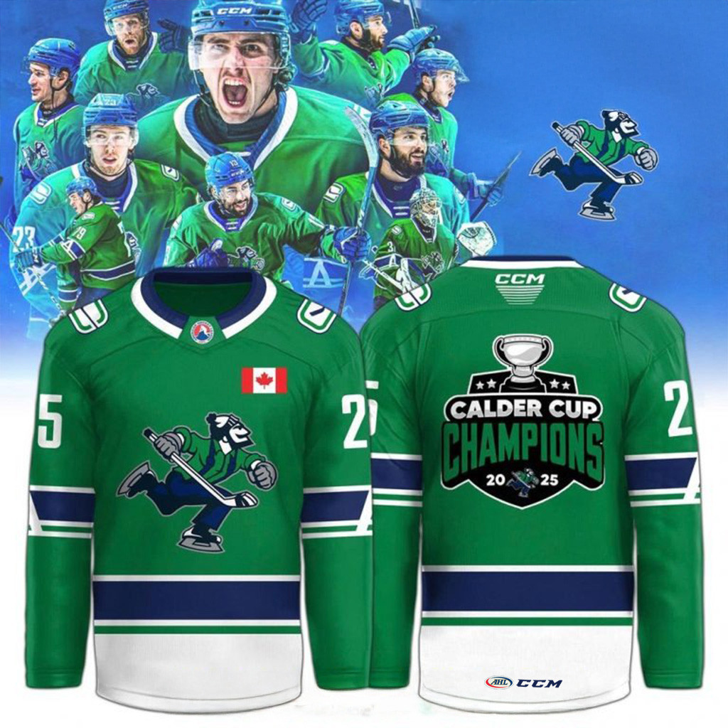 Abbotsford Canucks AHL Champions Cup 2025 Limited Hockey Jersey Abbotsford Canucks Merch