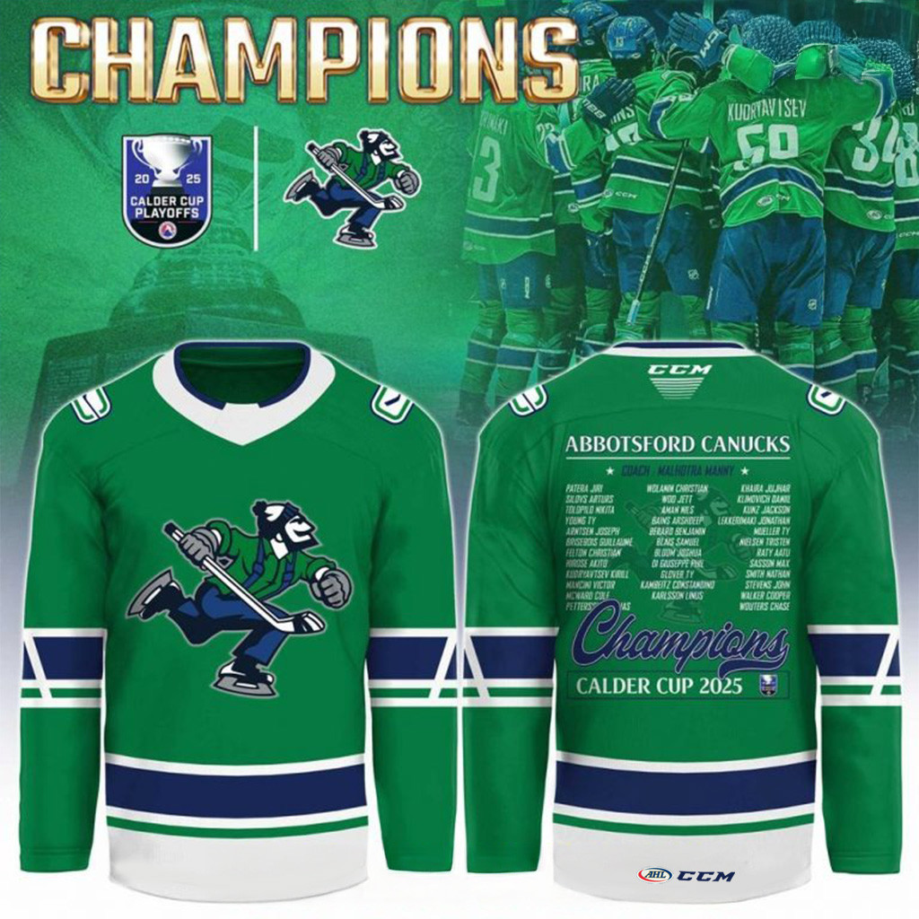 Abbotsford Canucks Champions Calder Cup 2025 Playoffs Hockey Jersey Abbotsford Canucks Merch