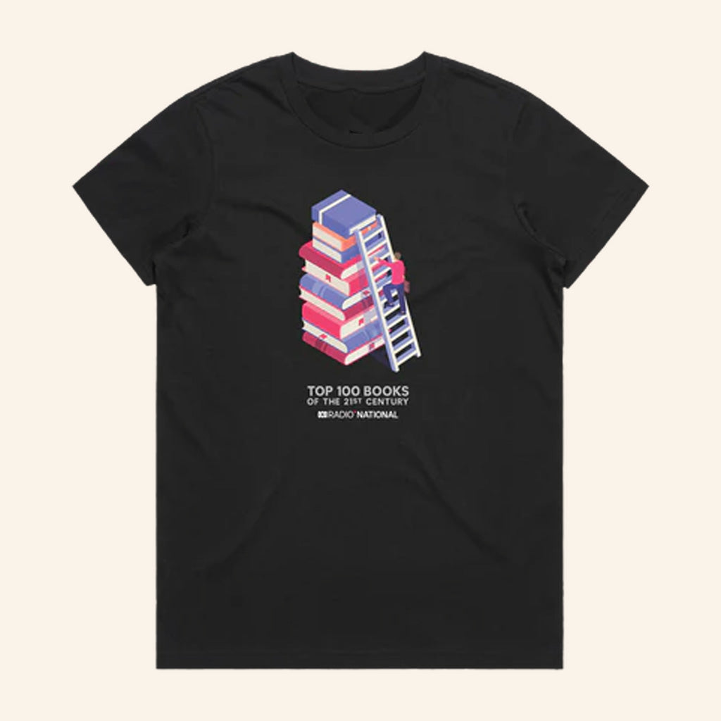 Abc Merch Top 100 Books Ladder Black T-Shirt Gifts For Wife