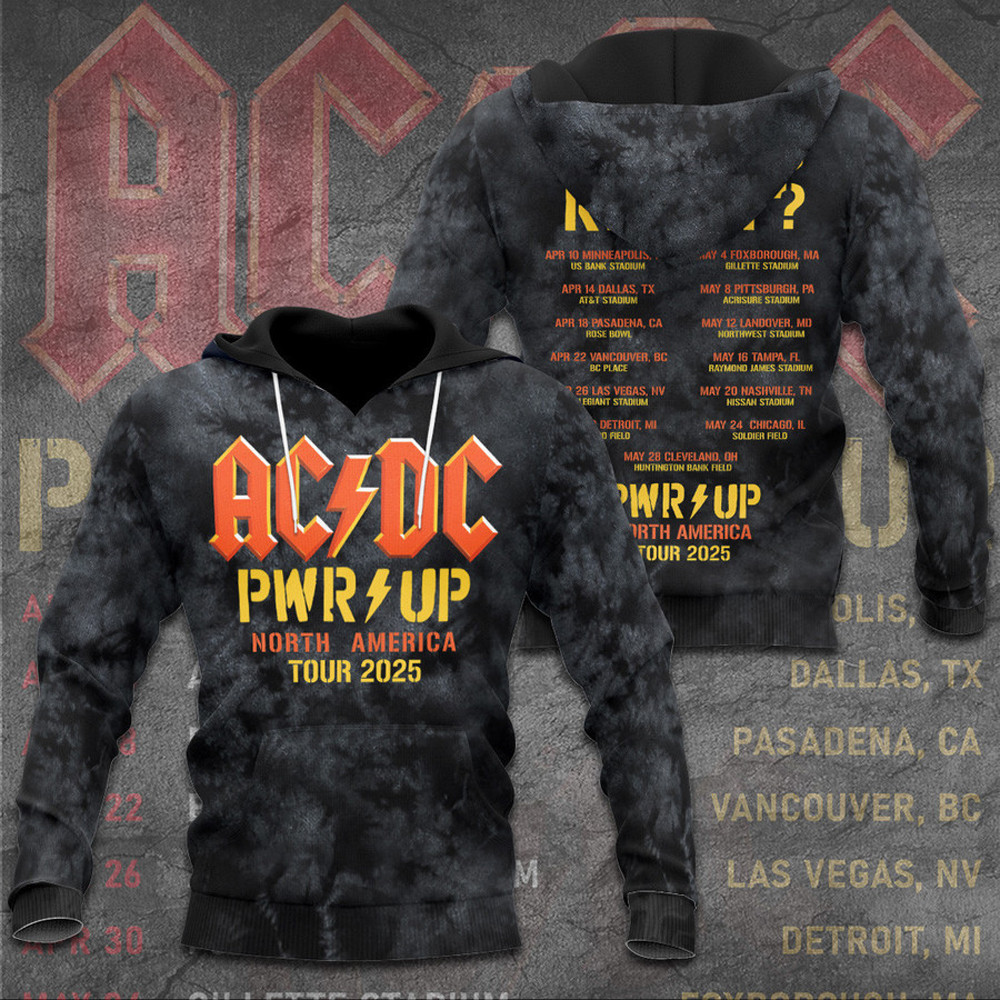 AC DC Pwr Up Tour 2025 Hoodie AC DC Gifts For Band Fans