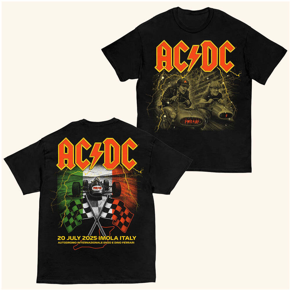 ACDC Merch Imola Pwr Up Tour T-Shirt Gifts For Music Lovers Birthday Gifts For Friends