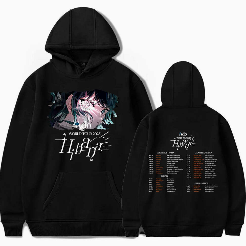 Ado Hibana Merch Ado Hibana Tour 2025 Hoodie Black Best Gifts For Music Lovers Gifts For Fans