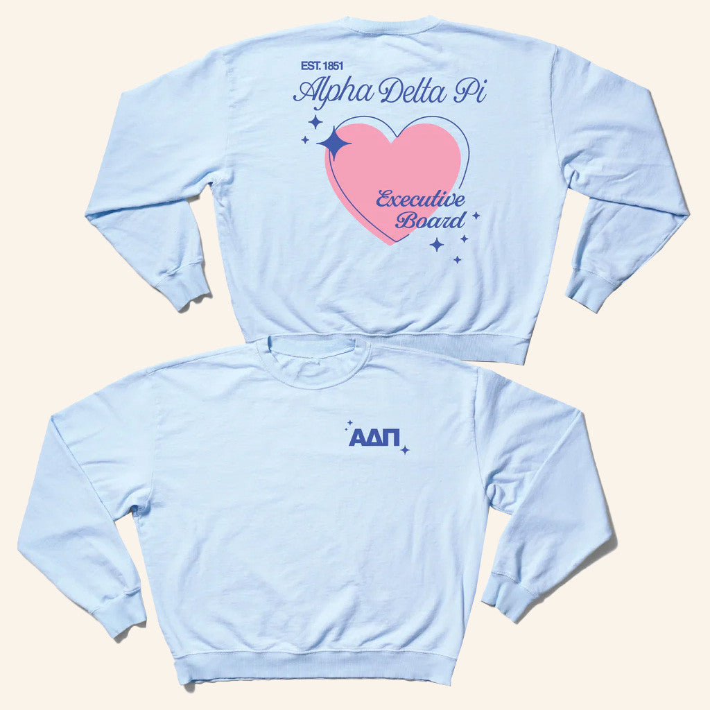 ADPI Merch Alpha Delta Pi Arctic Blue Crewneck Sweatshirt Gifts For Girlfriend
