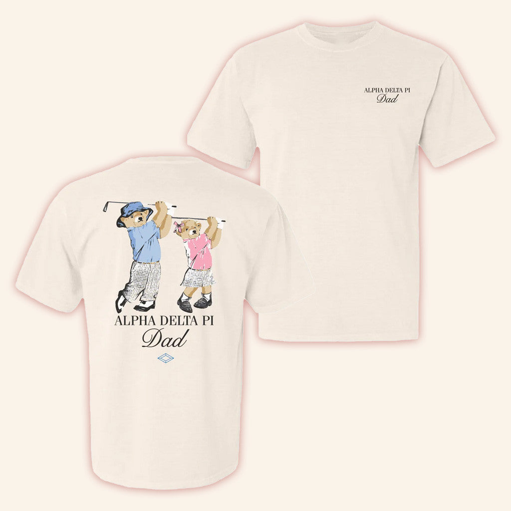 ADPI Merch Alpha Delta Pi Dad Bear T-Shirt Gift Ideas For Friends