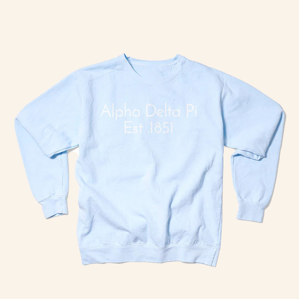 ADPI Merch Alpha Delta Pi Est Crewneck Sweatshirt Gifts For Wife