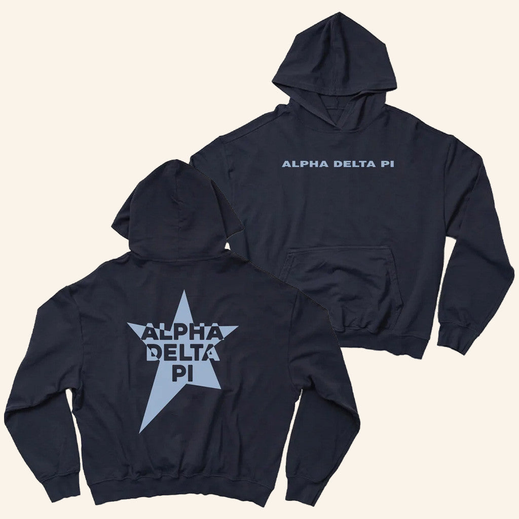 ADPI Merch Alpha Delta Pi Midnight Sky Star Matching Hoodie Gifts For Him