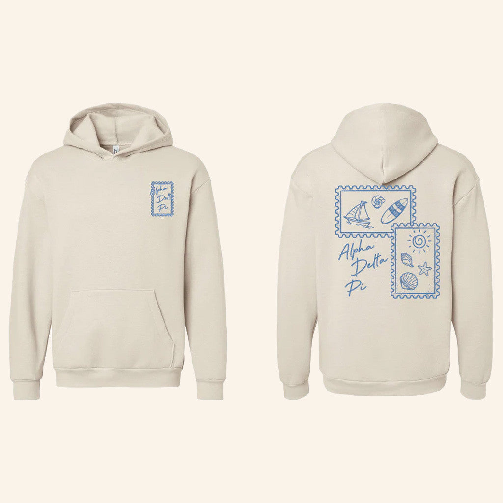 ADPI Merch Coastal Stamp Alpha Delta Pi Hoodie Best Gifts For Boyfriend