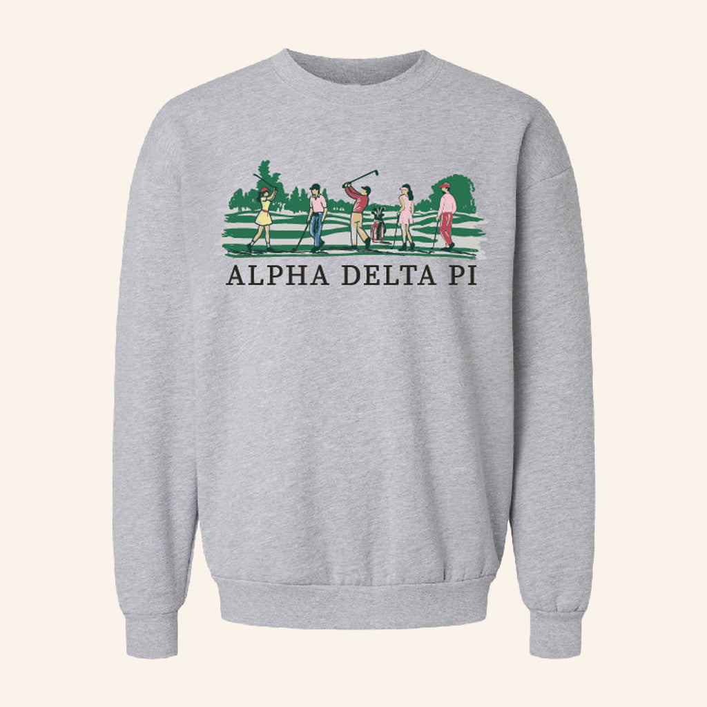 ADPI Merch Golfer Alpha Delta Pi Crewneck Sweatshirt Birthday Ideas For Boyfriend
