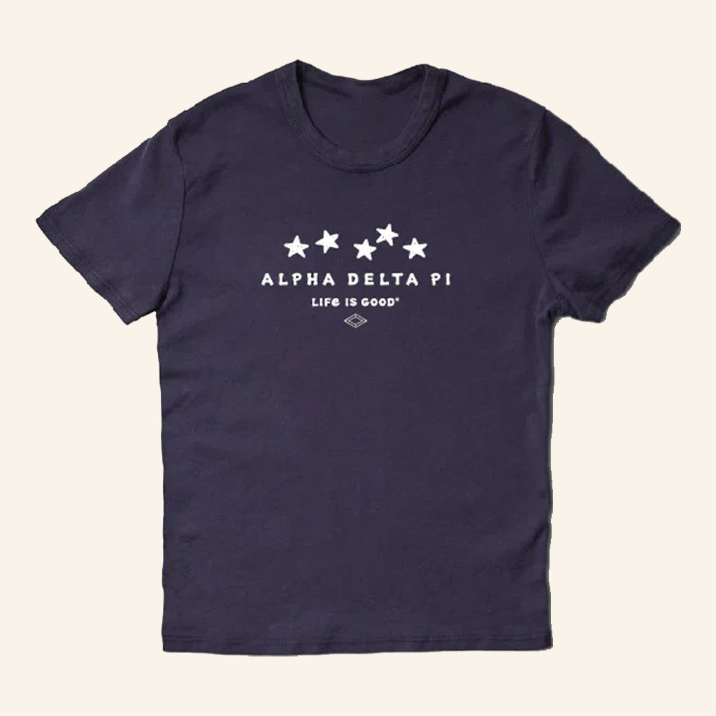 ADPI Merch LIFE IS GOOD Star Alpha Delta Pi T-Shirt Gifts For Mom
