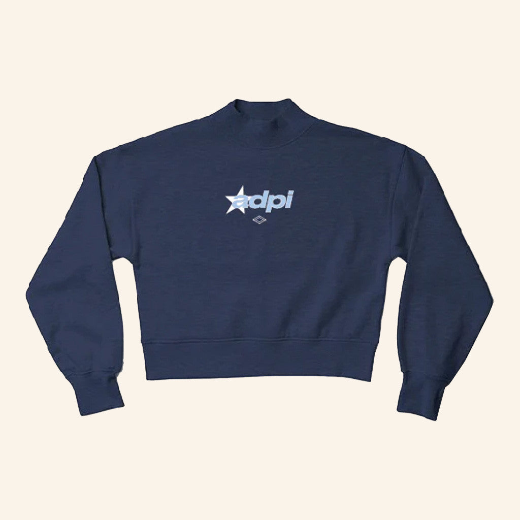 ADPI Merch Star Alpha Delta Pi Navy Sweatshirt Birthday Gift Ideas For Wife