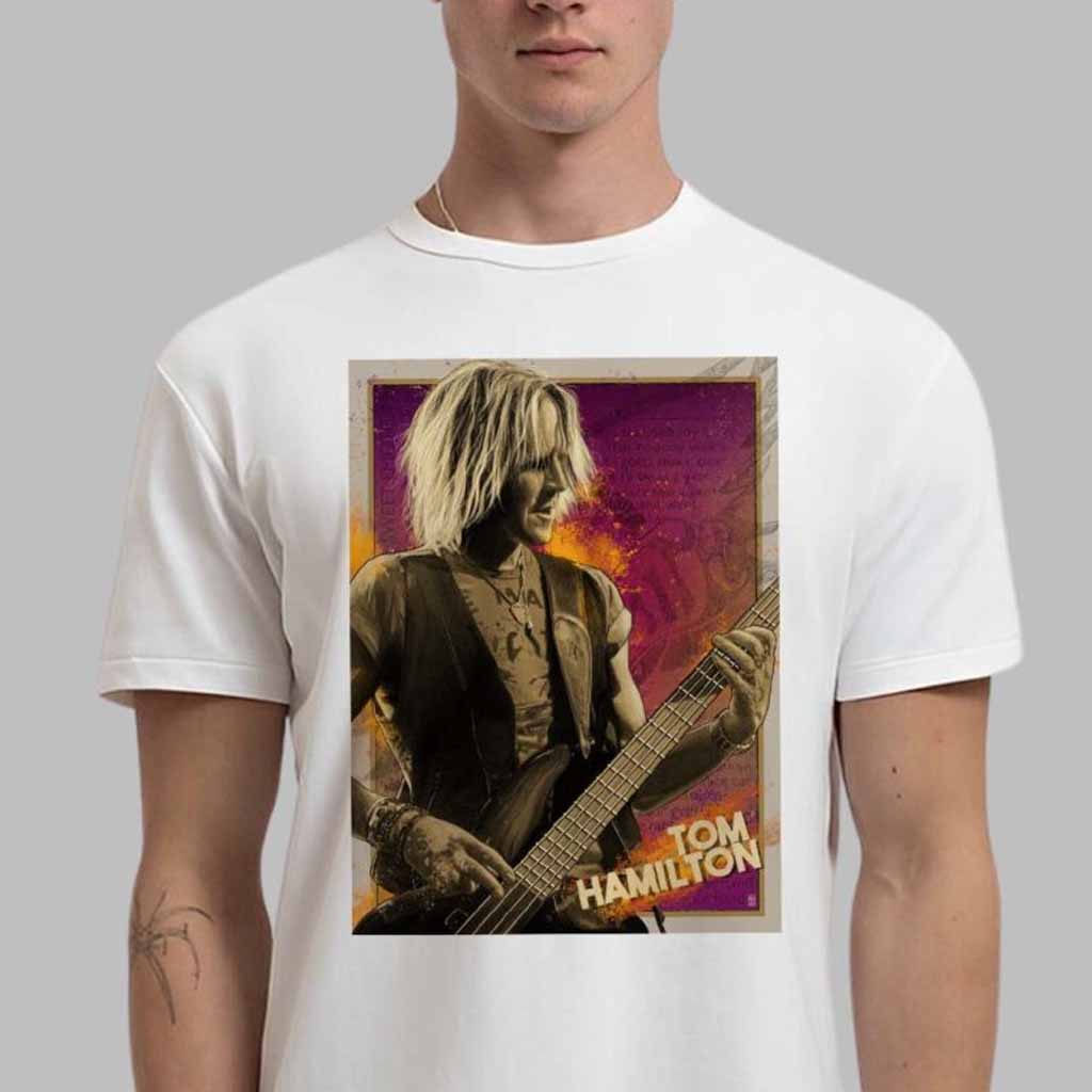 Aerosmith Tom Hamilton Sweet Emotion Poster By Collectionzz T-Shirt Aerosmith Merch Gifts For Him