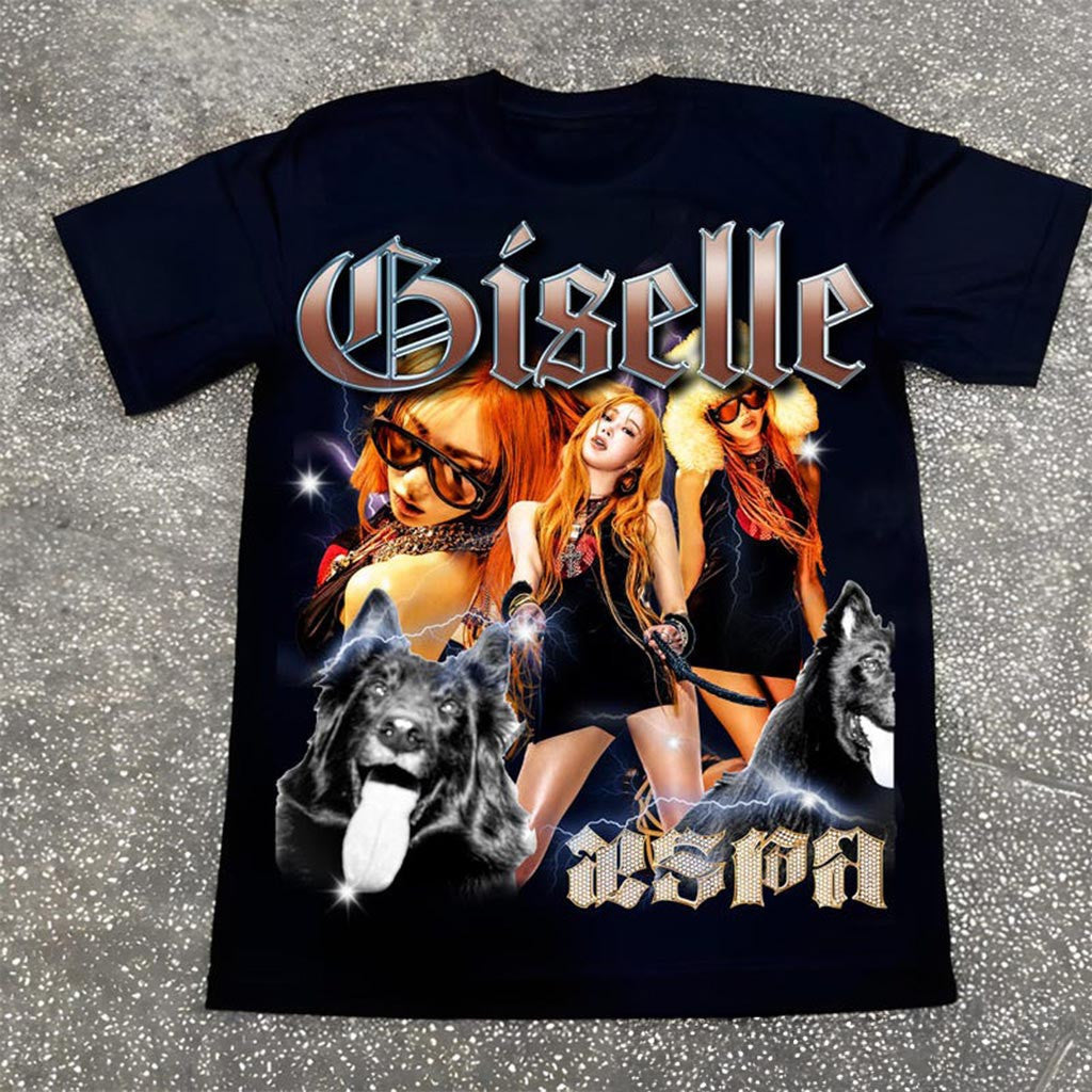 Aespa GISELLE Dirty Work Shirt Aespa Dirty Work T-Shirt Aespa Synk AeXis Line Shirt