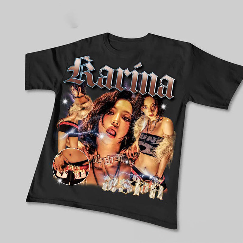 Aespa Karina Dirty Work Shirt Dirty Work T-Shirt Aespa Synk AeXis Line Shirt 2025 Aespa