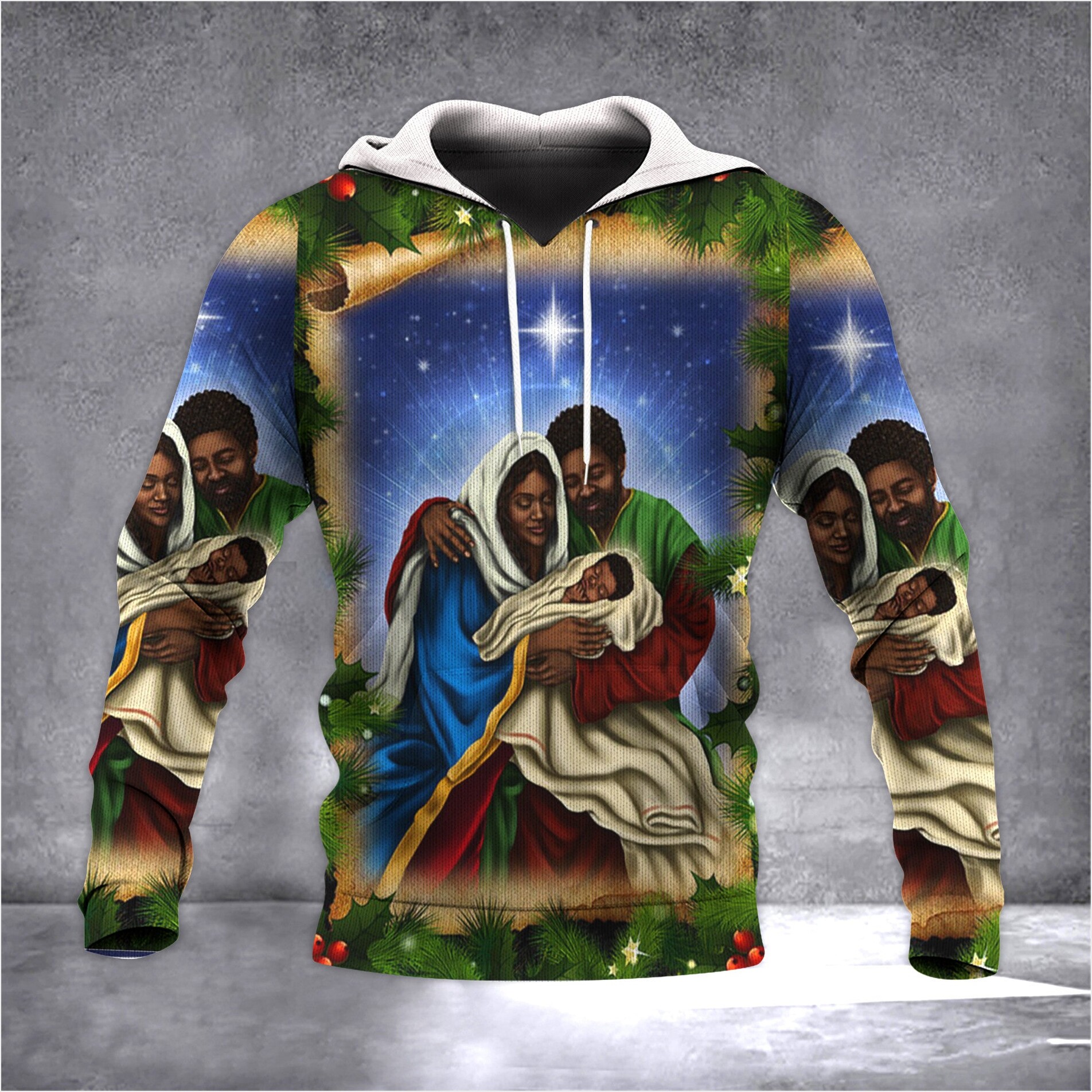 African American Holy Family Hoodie Nativity Scene Christmas Hoodie African American Gifts