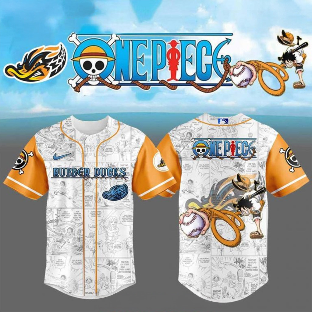 Akron RubberDucks x One Piece Night Game 2025 Baseball Jersey RubberDucks Merch Husband Gifts