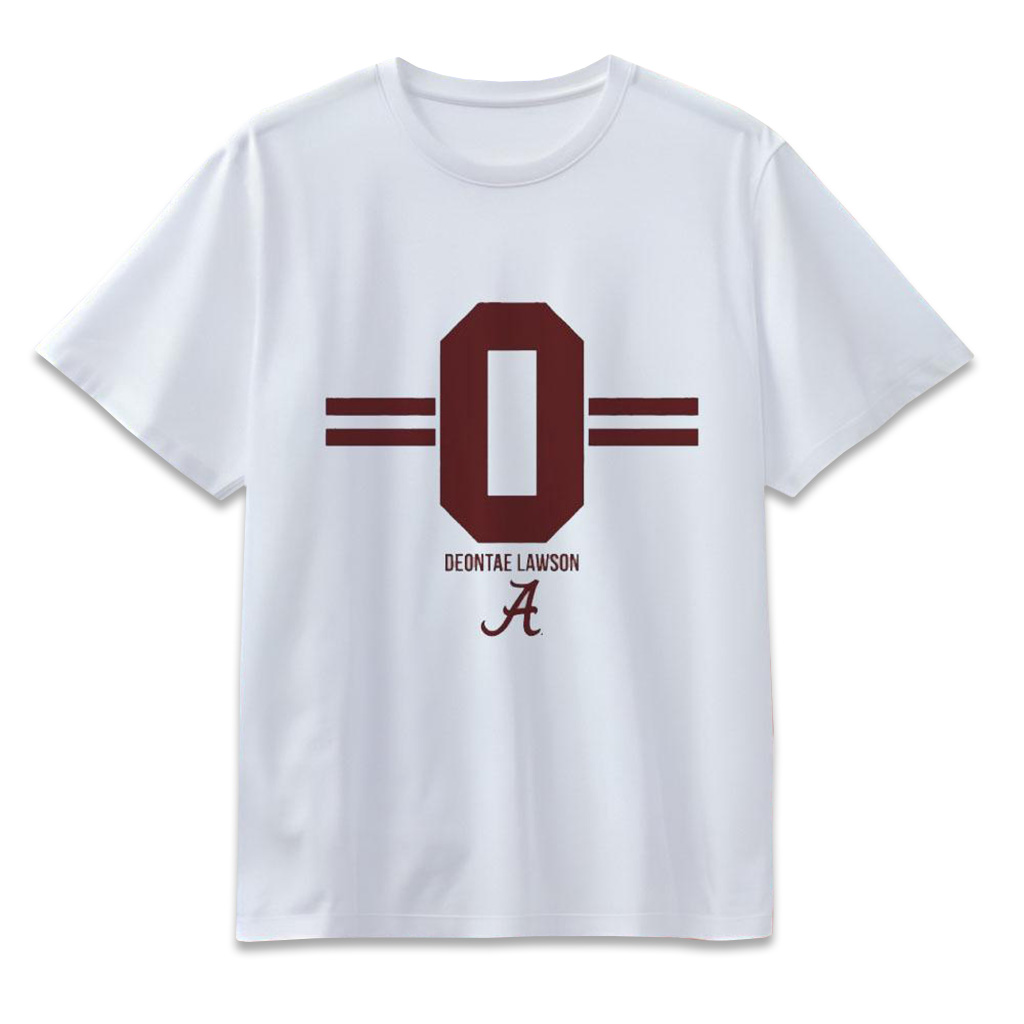 Alabama Crimson Tide Football Deontae Lawson 0 Stripe T-Shirt Deontae Lawson Merch Fans Gifts