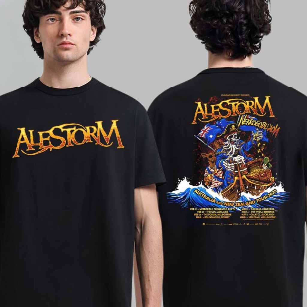 Alestorm And Nekrogoblikon Australia And New Zealand Tour 2025 T-Shirt Music Gift Ideas For Guys