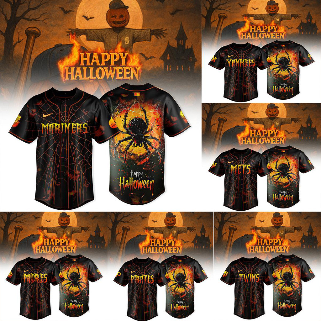 All Team MLB Celebration Halloween Spider 2025 Jersey MLB Merch Gifts For Baseball Fans