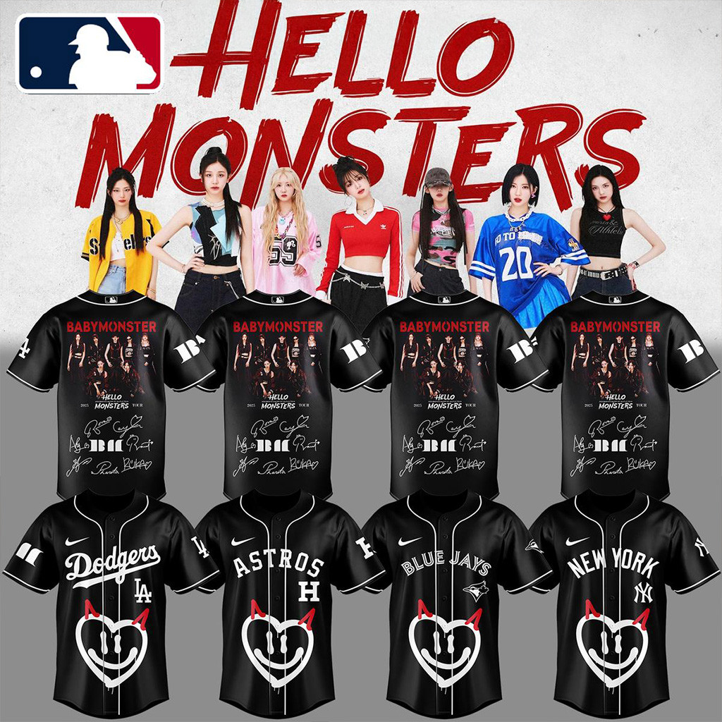 All Team MLB X Babymonster Hello Monsters Tour 2025 Jersey MLB Merch Fans Gifts