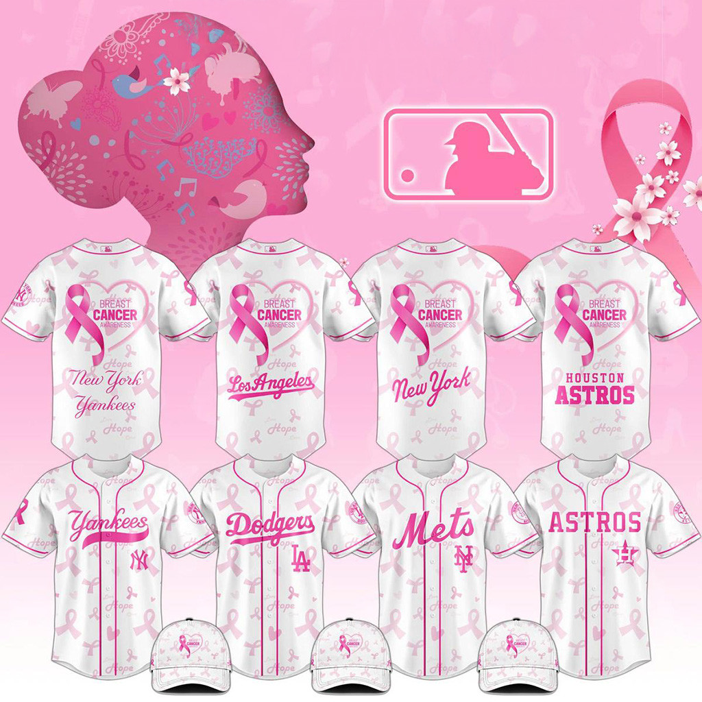 All Team MLB X Breast Cancer Awareness Month 2025 White Jersey MLB Merch Gifts For Her