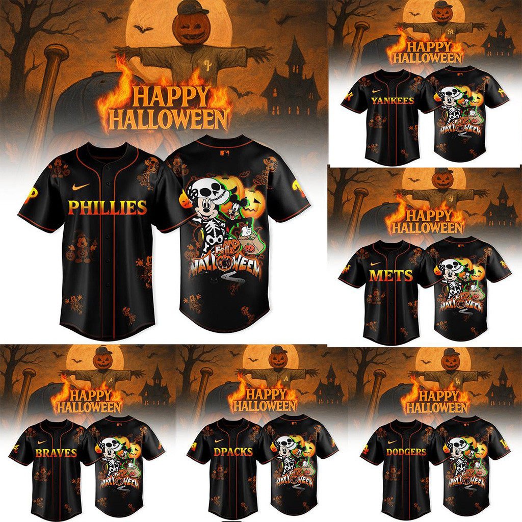 All Team MLB X Disney Happy Halloween Party 2025 Jersey MLB Merch Gifts For Baseball Fans
