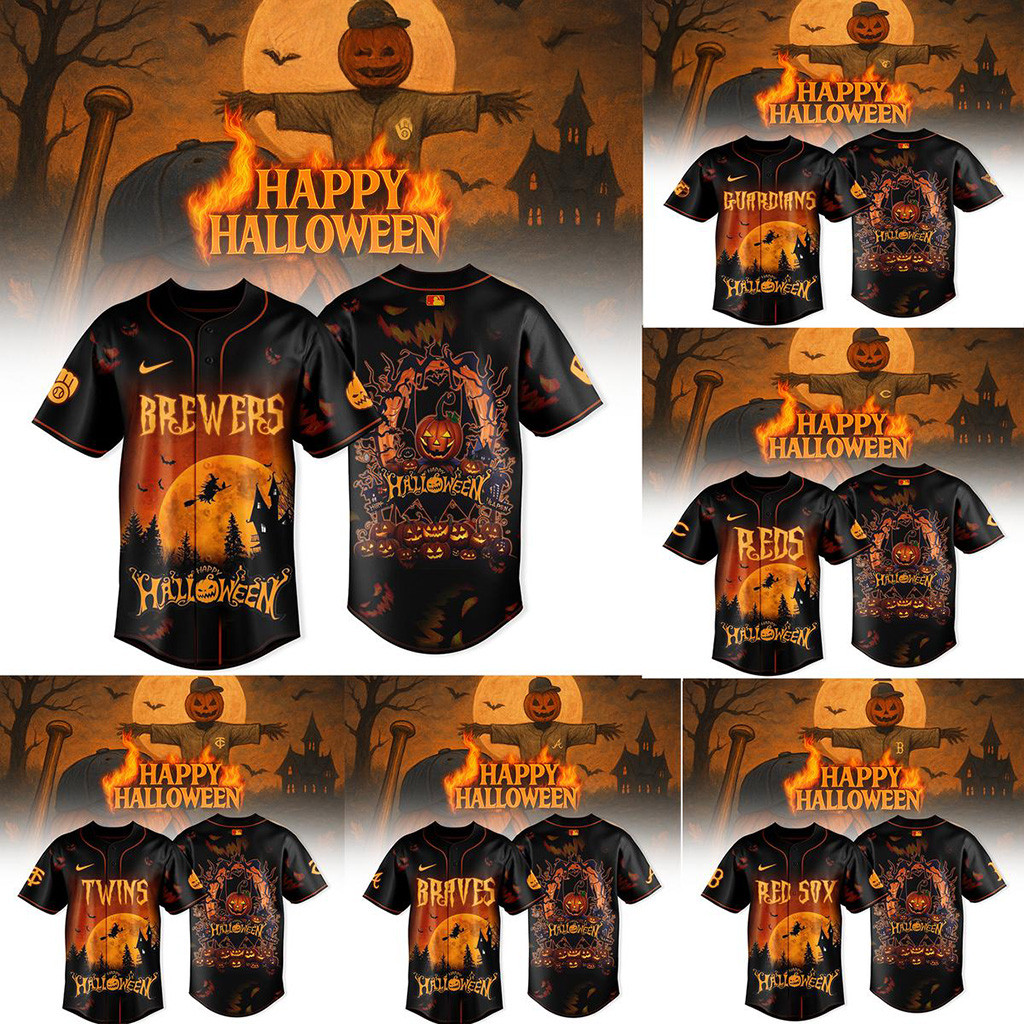 All Team MLB X Happy Halloween 2025 Jersey MLB Merch Best Gifts For Baseball Fans