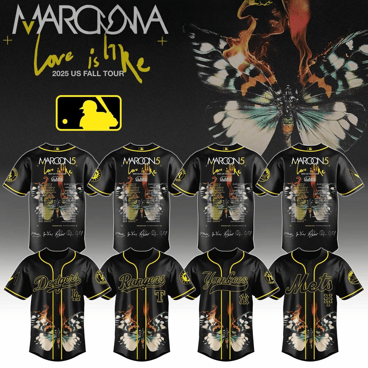 All Team MLB X Maroon 5 Love Is Like Jersey MLB Merch Gifts For Fans