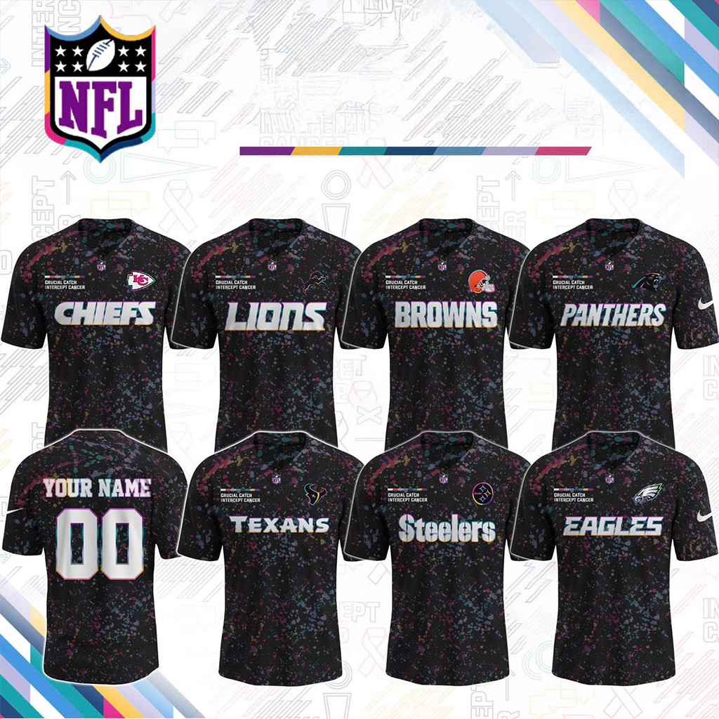 All Team NFL X Crucial Catch Intercept Cancer Football Jersey NFL Merch Football Fan Gift Ideas