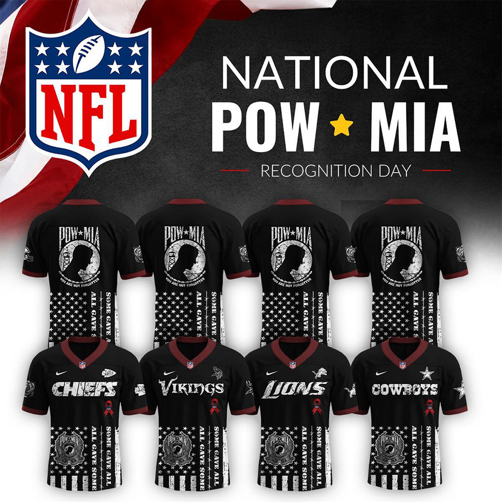 All Team NFL X National Pow Mia Recognition Day 2025 Jersey NFL Merch Football Fan Gift Ideas