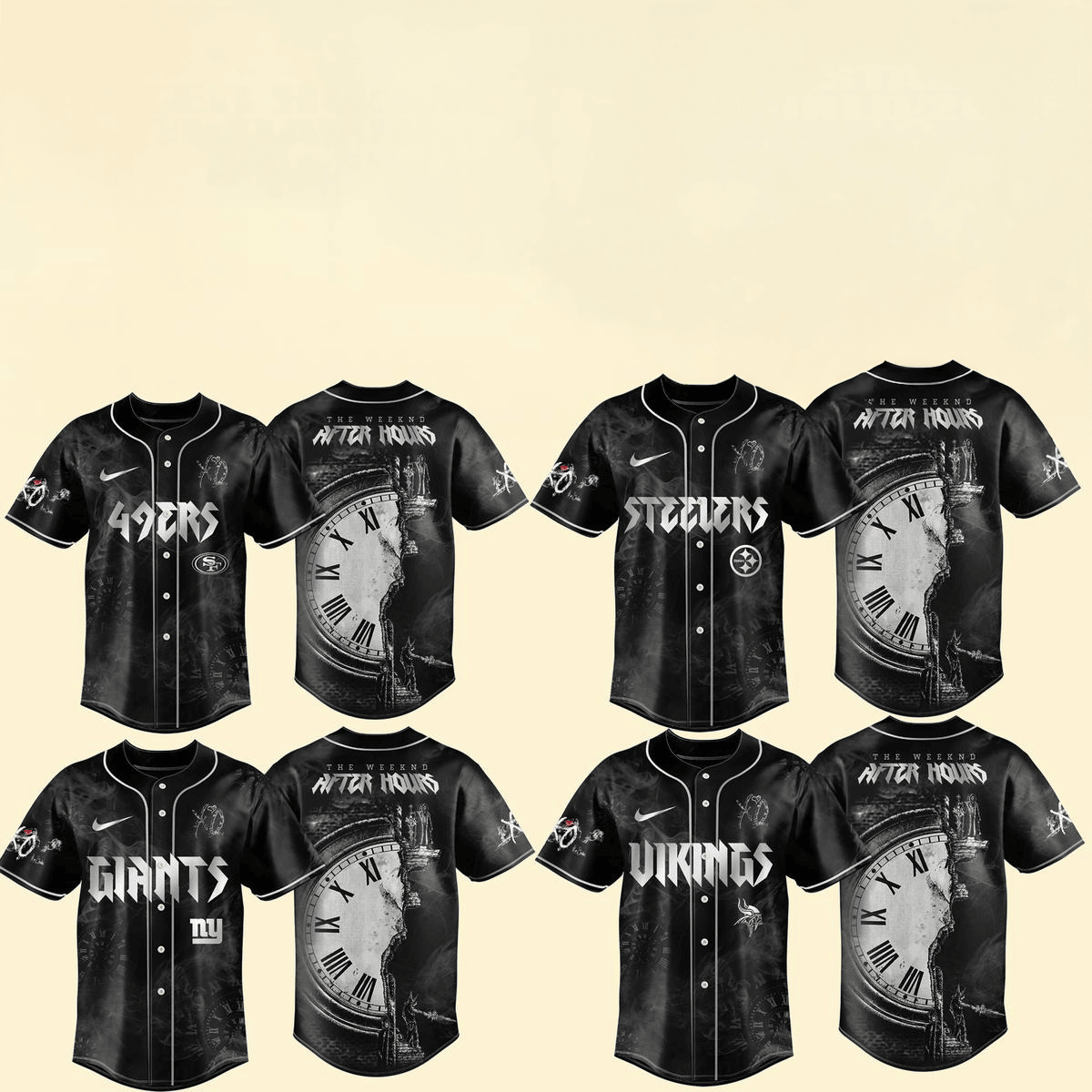 All Team NFL X The Weeknd After Hours Til Dawn 2025 Baseball Jersey NFL Merch Gifts For Fans