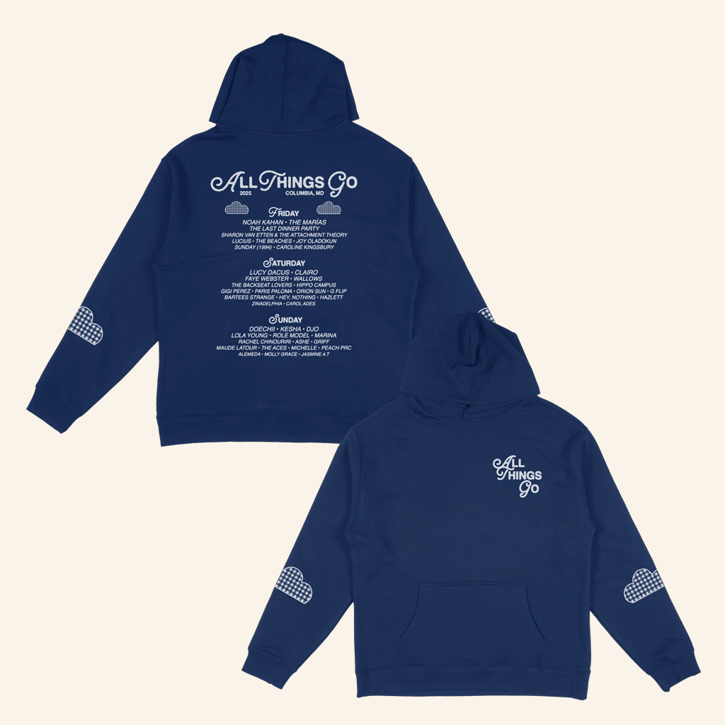 All Things Go Merch Blue Clouds DC Hoodie Gifts For Best Friends