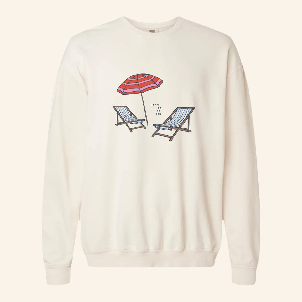 Allie Rose Co Merch Happy To Be Here Sweatshirt Summer Gifts For Him Her