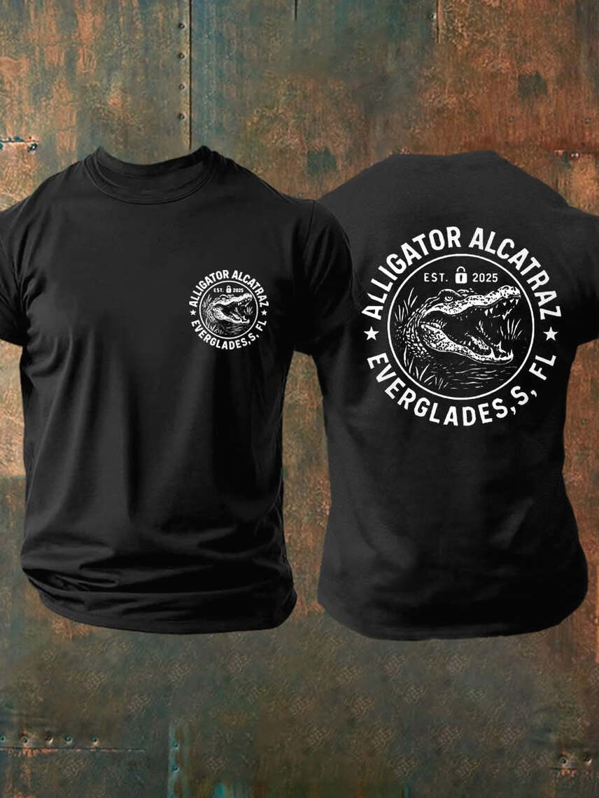 Alligator Alcatraz Shirt Funny Gator Everglades Florida Est 2025 T-Shirt Gifts For Dad