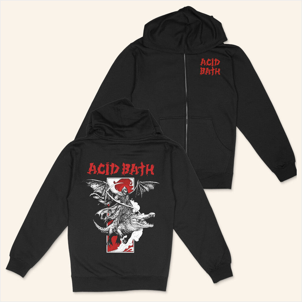 Alligator Zip Up Hoodie Acid Bath Official Merch Presents For Him Birthday Gifts For BFF