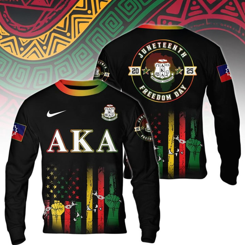 Alpha Kappa Alpha Happy Juneteenth 2025 Freedom Day Sweatshirt Best Father's Day Gifts