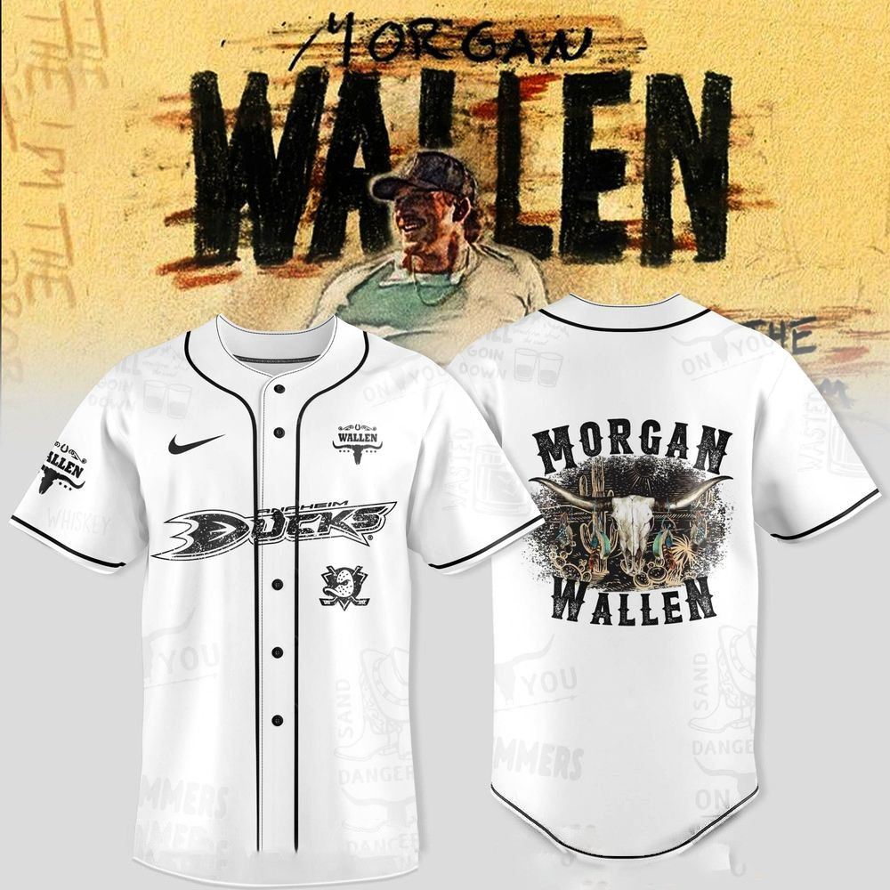 Anaheim Ducks X Morgan Wallen Tour Merch 2025 Jersey Anaheim Ducks Merch Dad Gifts