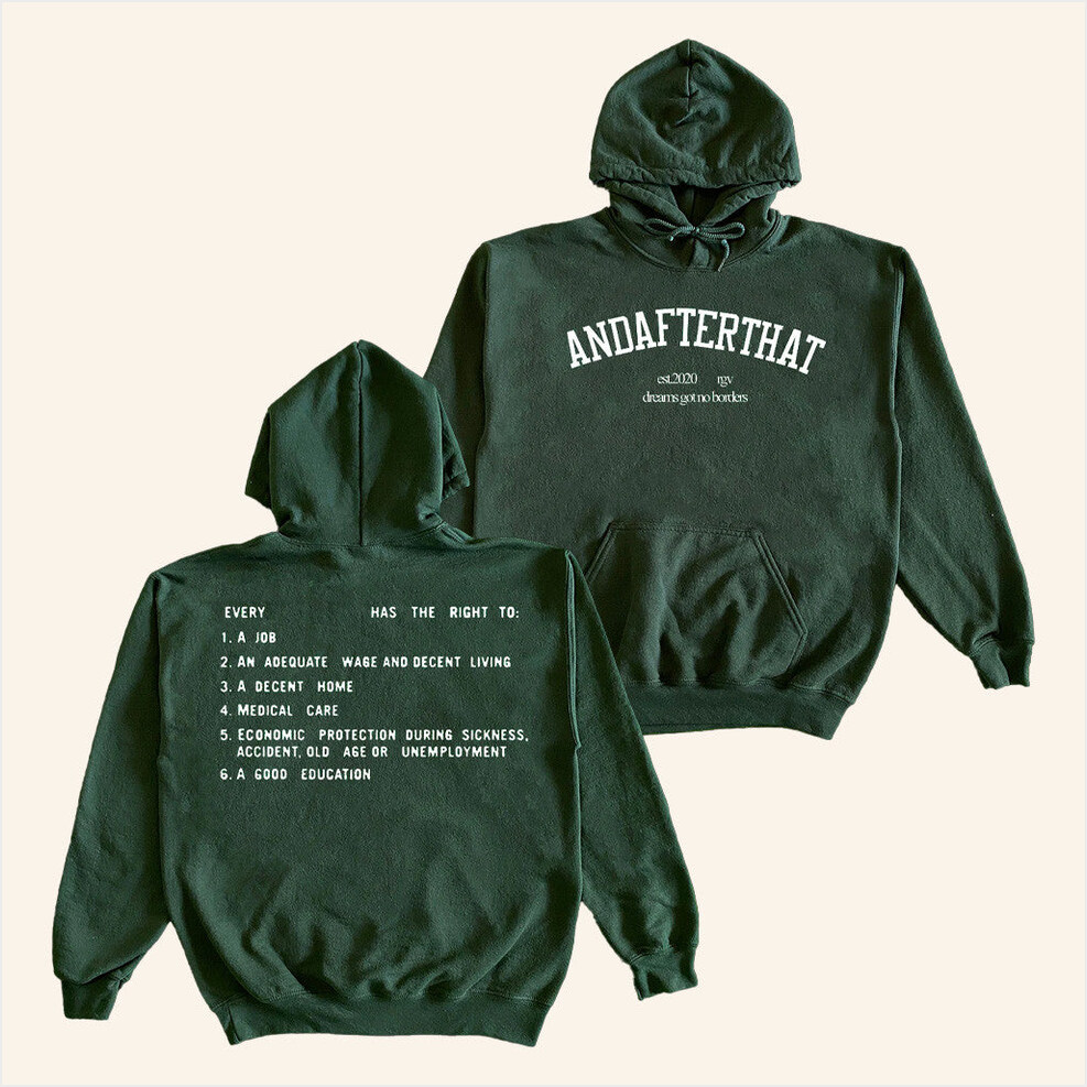 Andafterthat Merch The University Green Hoodie Birthday Gifts For Sister Gifts For Best Friend