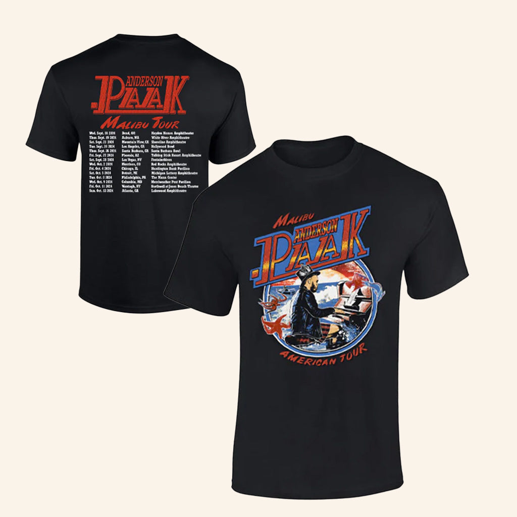 Anderson Paak Merch Malibu Tour 2025 Black T-Shirt Gifts For Best Friends