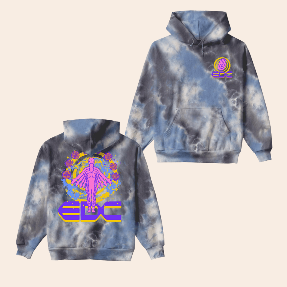 andise EDC Ascendance Tie Dye Hoodie EDC Merch Birthday Gifts For Music Fans Retro Gifts For Him