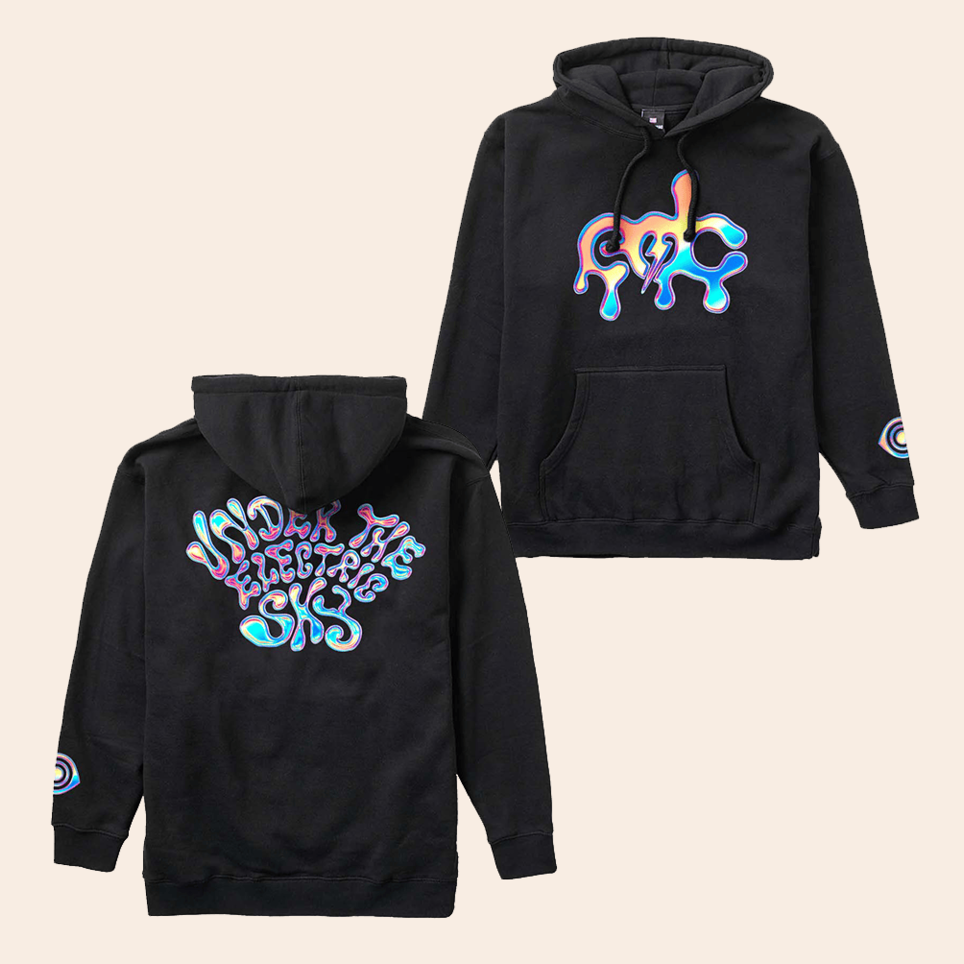 andise EDC Chrome Electric Sky Hoodie EDC Merch Gifts For Music Fans Father's Day Gifts For Dad