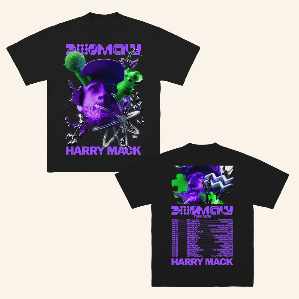 Anomaly Tour 2025 Black T-Shirt Harry Mack Merch Cool Gifts For Music Lovers