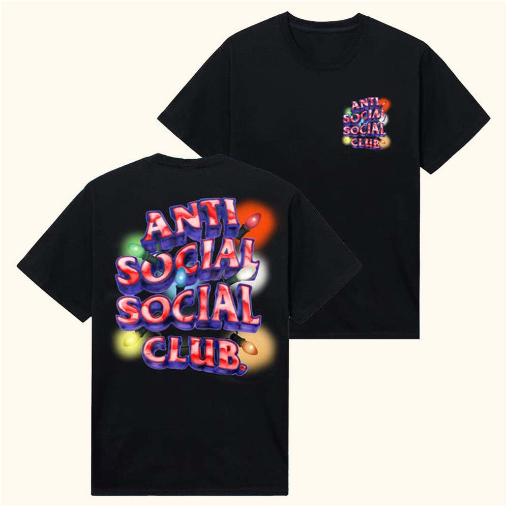 Anti Social Social Club Merch All Of The Lights Black T-Shirt Gifts For Him Gifts For Besties